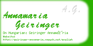 annamaria geiringer business card